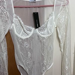 White lace bodysuit